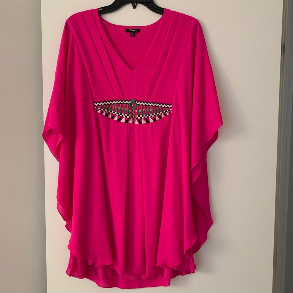 Xoxo Bright Pink Top Tunic size Small